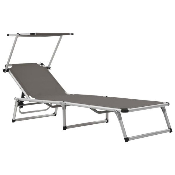 Alfresco Outdoor Aluminium Folding Sun Lounger in Grey