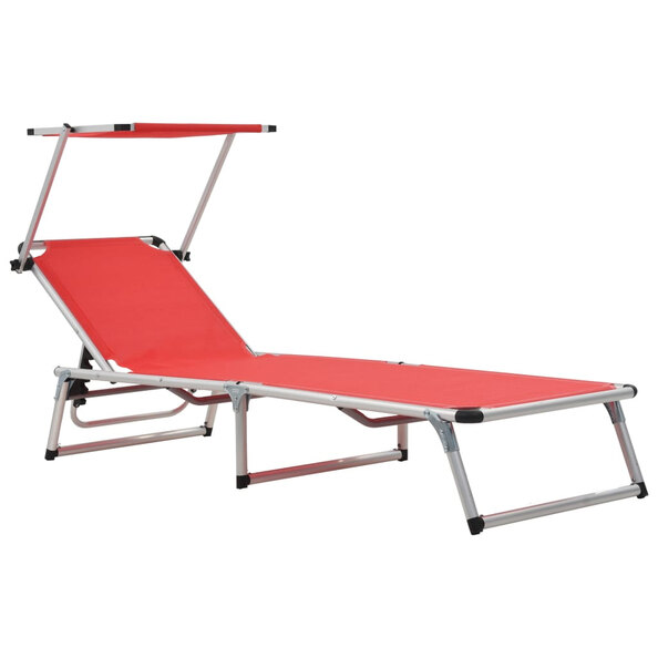 Alfresco Outdoor Aluminium Folding Sun Lounger in Red