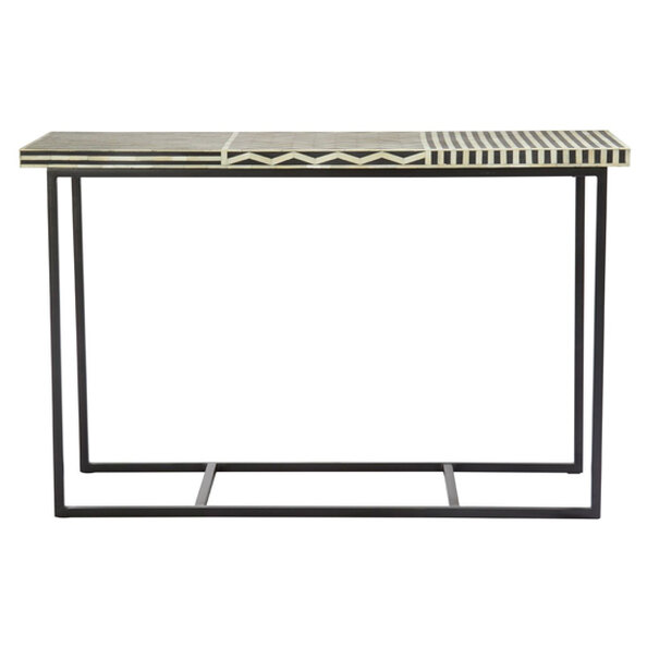 Algieba Wooden Console Table With Metal Base In Black