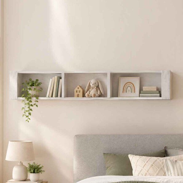 Alink Wooden Wall Shelf in White