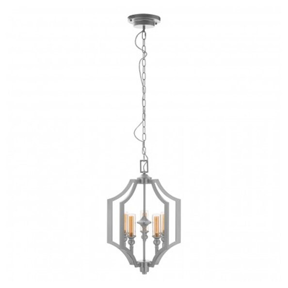 Alkali 5 Bulbs Pendant Light In Silver