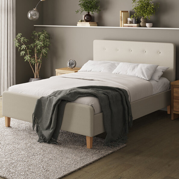 Alkham Fabric Double Bed In Natural
