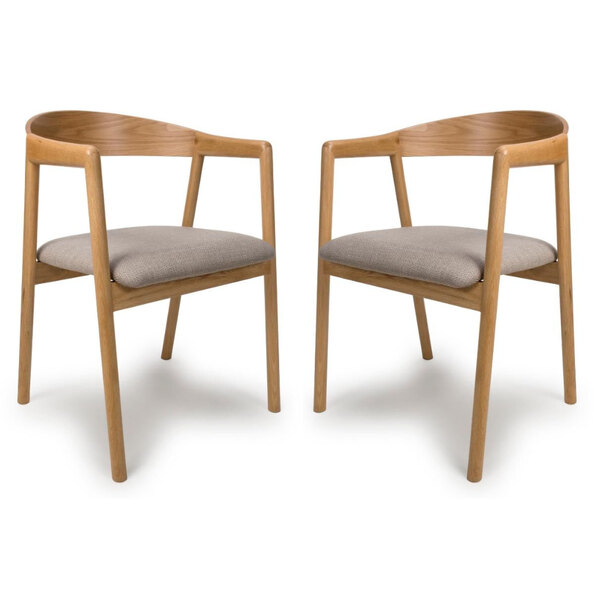 Allen Natural Wooden Dining Chairs In Pair