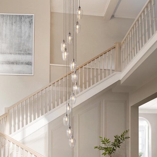 Allston 13 Clear Glass Pendant Ceiling Light In Nickel