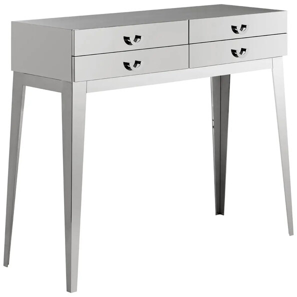 Allston Wooden Console Table With 4 Drawers In Silver