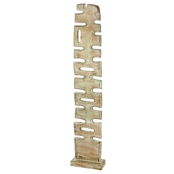 Alperton Large Mango Wood Organic Standing Sculpture in Blue and Natural