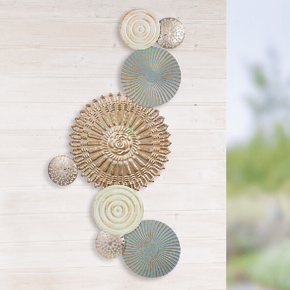 Alperton Metal Geometric Disc Wall Art In Multicoloured