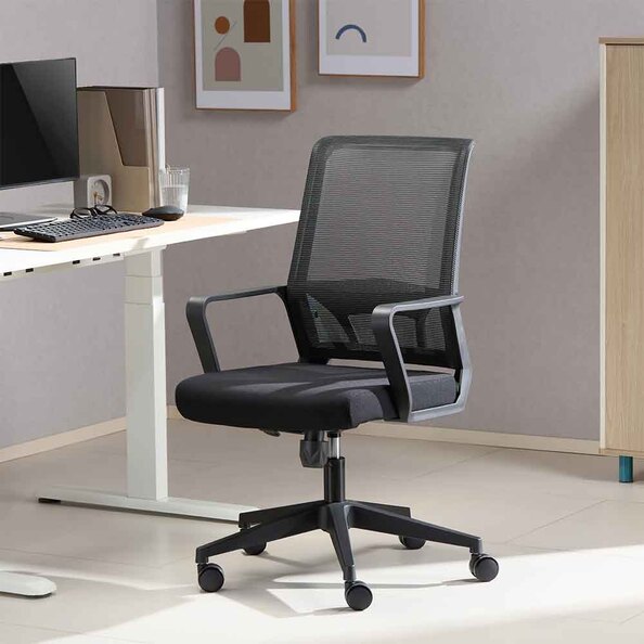 Alpine Fabric Home And Office Chair - Black