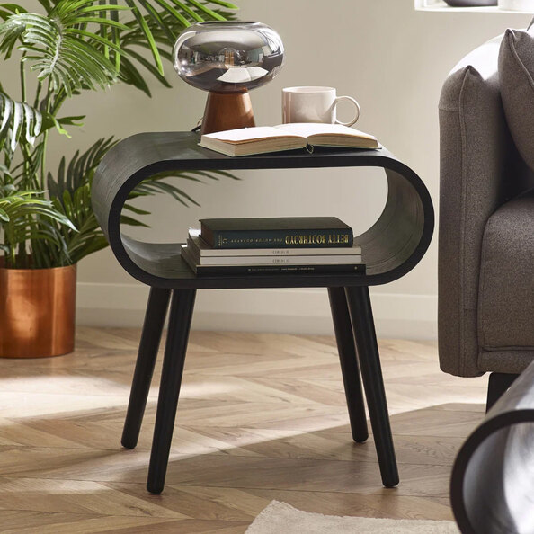 Altair Wooden Side Table in Black Ash