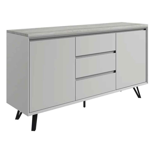 Altois Marble Top Sideboard with 2 Doors in Light Grey