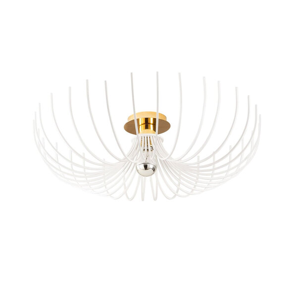 Aspendos Large Metal Semi-Flush Ceiling Light in White