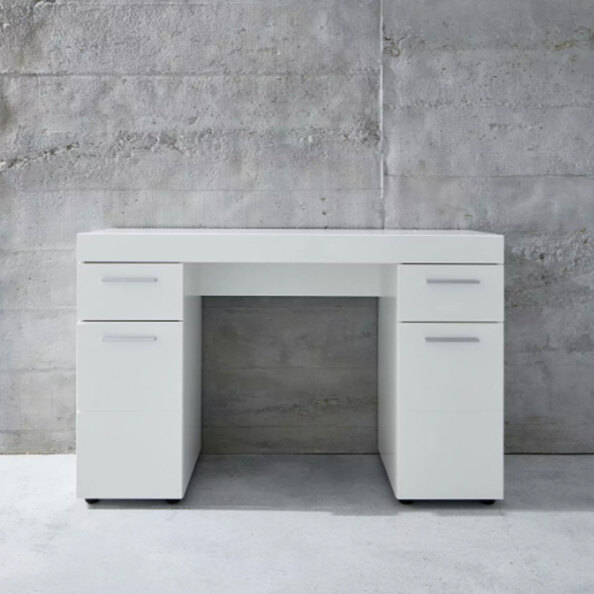 Amanda Wooden Dressing Table In White High Gloss