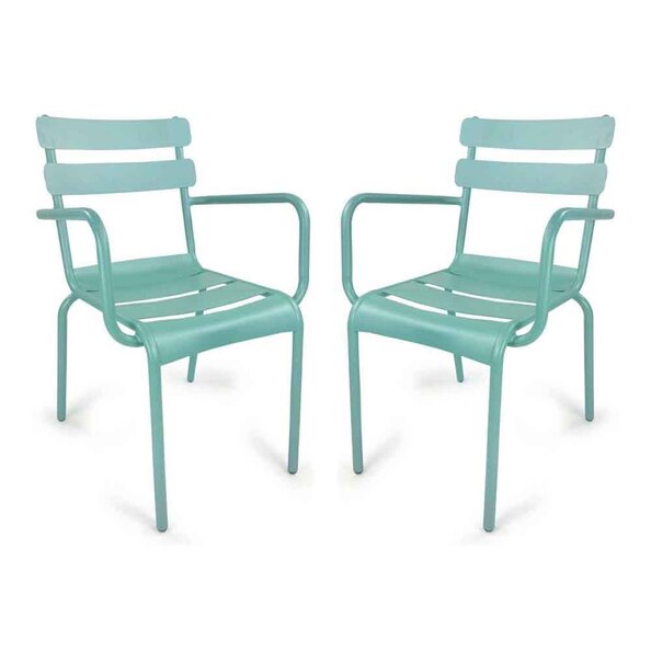 Amarillo Garden Pastel Blue Aluminium Armchair in Pair