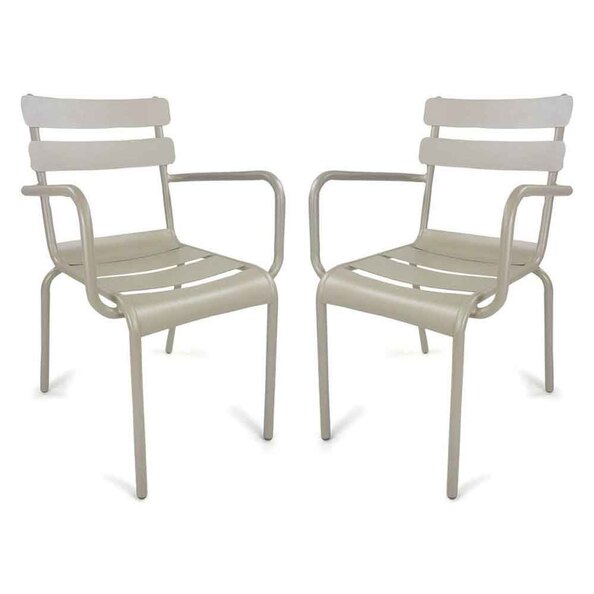 Amarillo Garden Taupe Aluminium Armchair in Pair