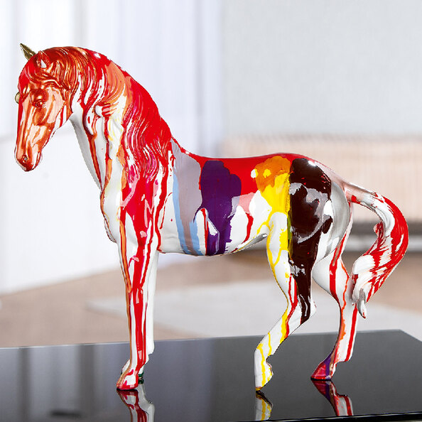 Ameli Synthetic Resin Horse Sculpture In Multicolour