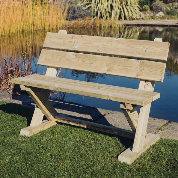 Amersham Wooden Outdoor Seating Bench In Natural