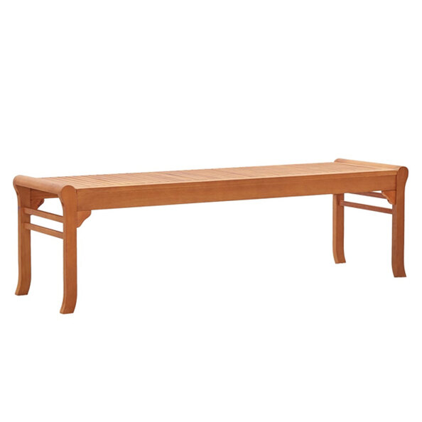 Amvi Wooden 3 Seater Garden Bench In Natural