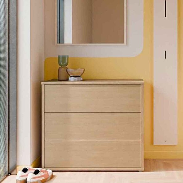Ansley Wooden Chest of 3 Drawers in Elegancia Oak