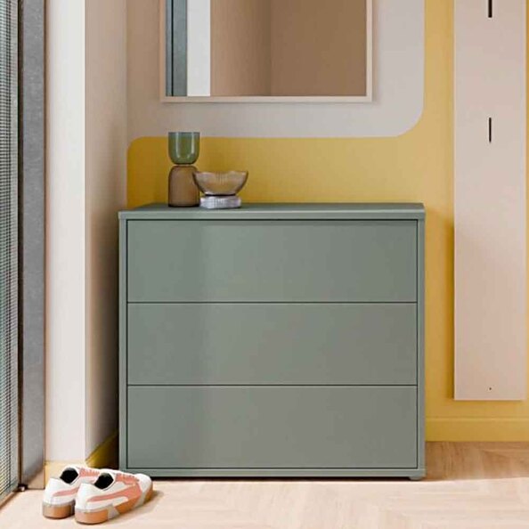 Ansley Wooden Chest of 3 Drawers in Sage Green