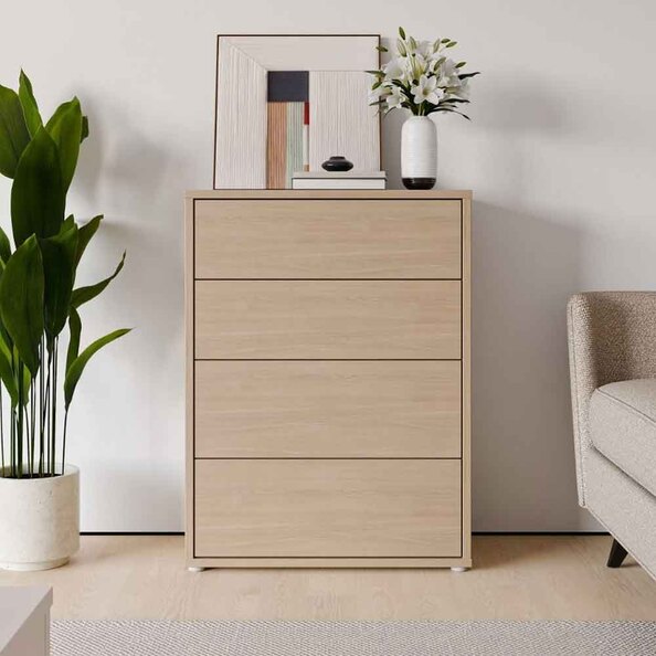 Ansley Wooden Chest of 4 Drawers in Elegancia Oak