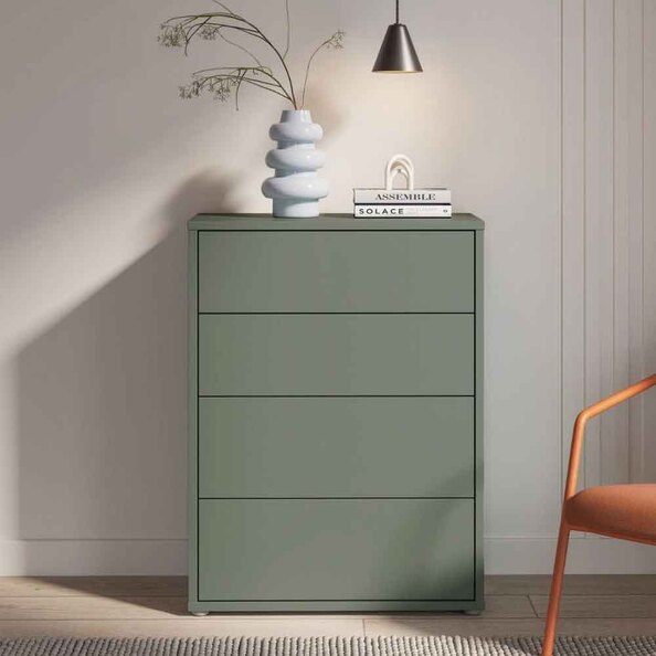 Ansley Wooden Chest of 4 Drawers in Sage Green