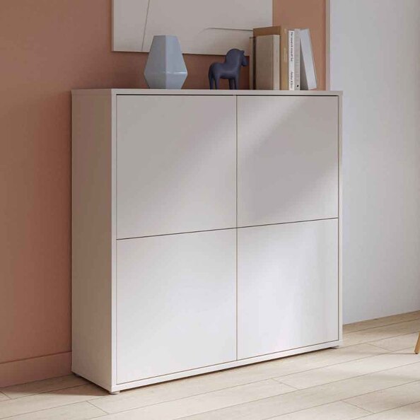 Ansley Wooden Large Storage Cabinet with 4 Doors in Sand