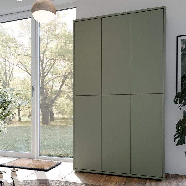 Ansley Wooden Shoe Storage Cabinet with 6 Doors in Sage Green