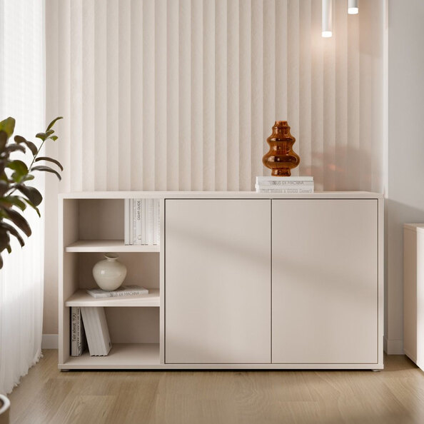 Ansley Wooden Sideboard with 2 Doors in Sand