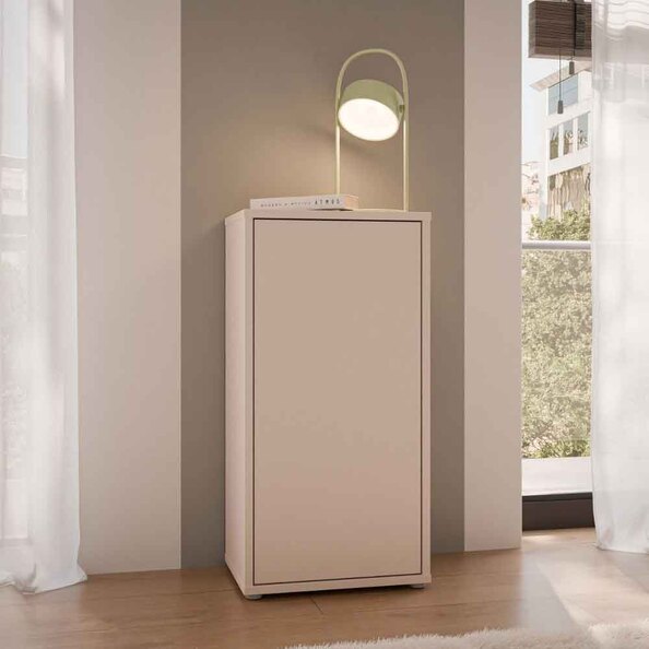 Ansley Wooden Storage Cabinet with 1 Door in Sand