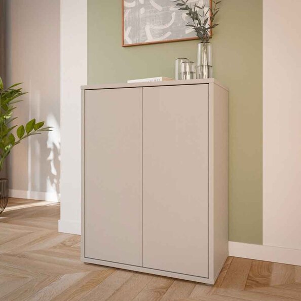 Ansley Wooden Storage Cabinet with 2 Doors in Sand
