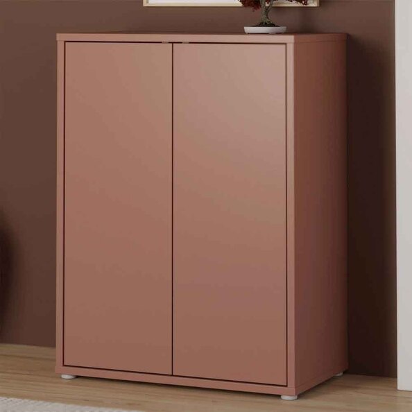 Ansley Wooden Storage Cabinet with 2 Doors in Terracotta