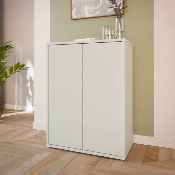 Ansley Wooden Storage Cabinet with 2 Doors in White