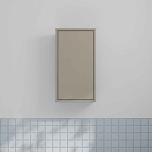 Ansley Wooden Wall Mounted Bathroom Storage Cabinet in Taupe