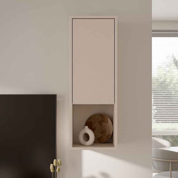 Ansley Wooden Wall Mounted Storage Cabinet in Sand