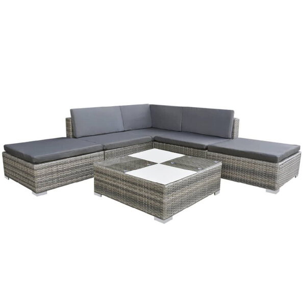Antioch Rattan Garden Lounger Set With Coffee Table In Grey