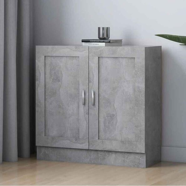 Aponka 80cm Wooden Storage Cabinet With 2 Doors - Concrete Grey