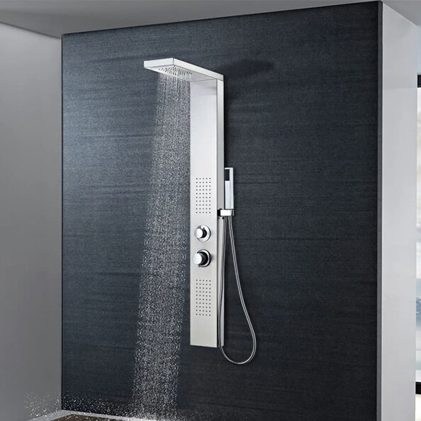 Appleton 4 Modes Shower Panel System With Shower Kit 1300mm Height - Silver