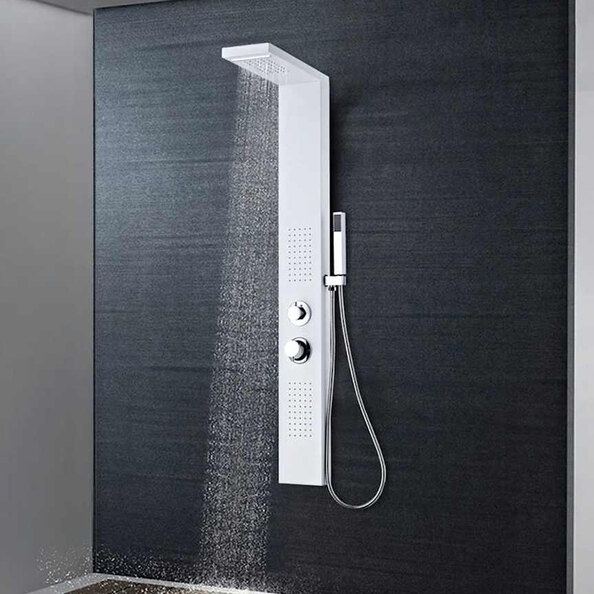 Appleton 4 Modes Shower Panel System With Shower Kit 1300mm Height - White