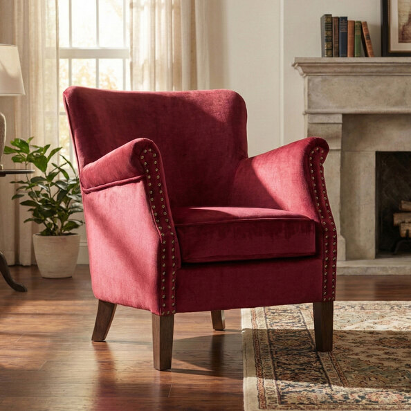 Aquarii Fabric Bedroom Chair in Bordeaux