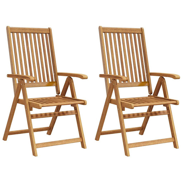 Arana Garden Natural Acacia Wood Folding Armchair in Pair