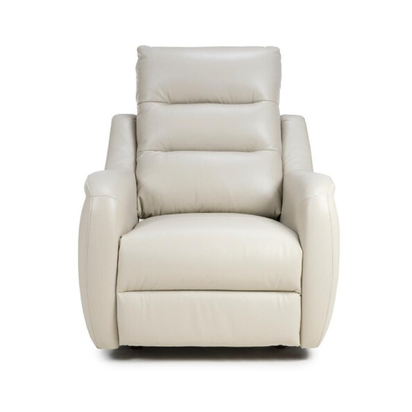 Arcata Faux Leather Electric Recliner 1 Seater Sofa In Chalk
