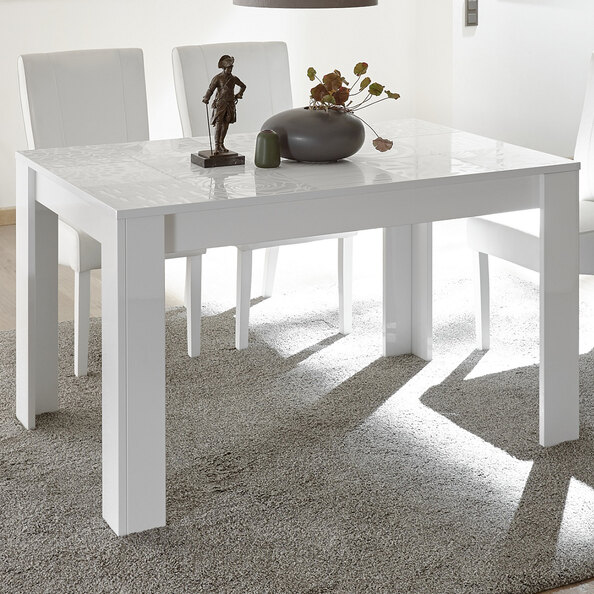 Ardent High Gloss Rectangular Dining Table In White