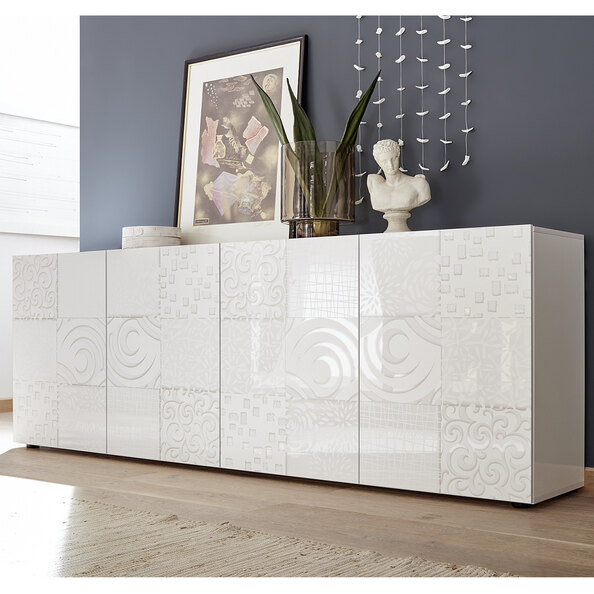 Ardent High Gloss Sideboard With 4 Doors In White