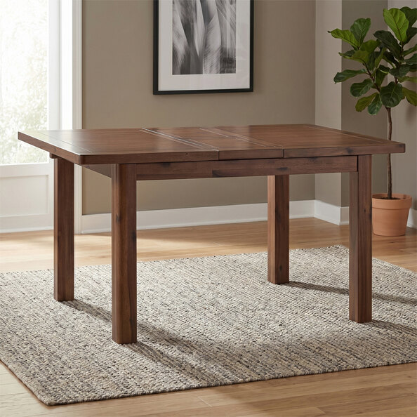 Areli Small Wooden Extending Dining Table In Dark Brown