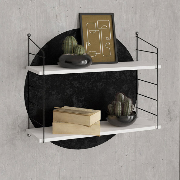 Arizona Wooden Wall Shelf with 2 Shelves in White