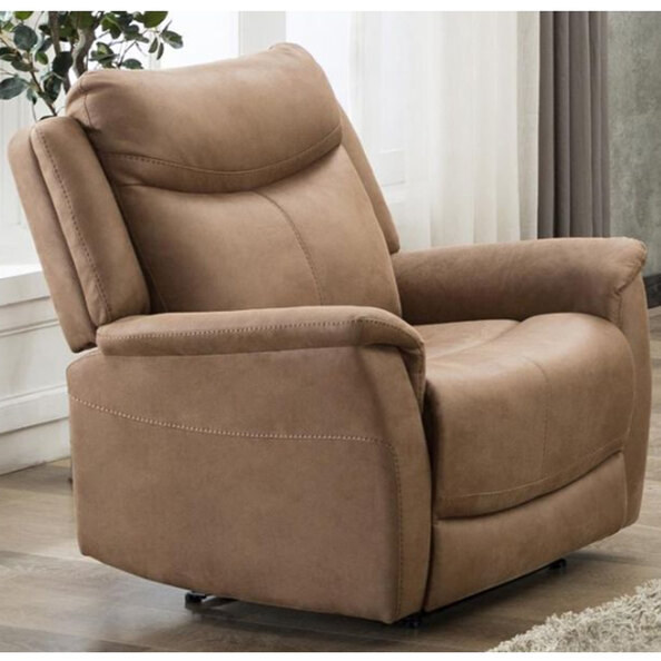 Arizones Fabric 1 Seater Sofa In Caramel