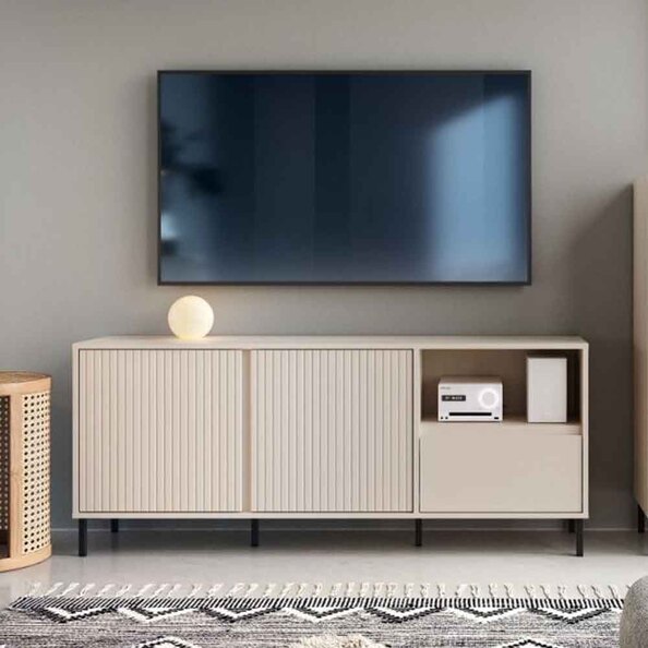 Arkley Wooden TV Stand with 2 Doors 1 Drawer in Cashmere