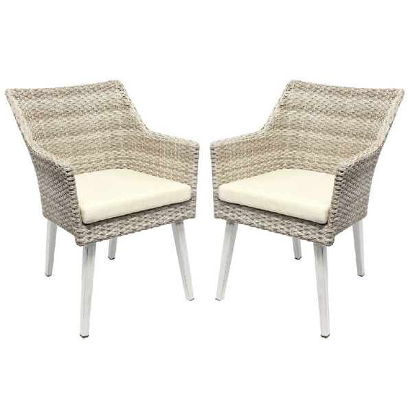 Arlo Cream Rattan Dining Chairs In Pair