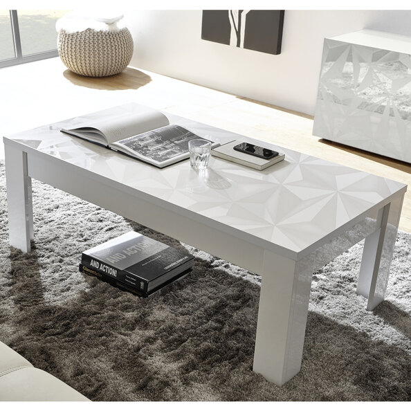 Arlon High Gloss Rectangular Coffee Table In White