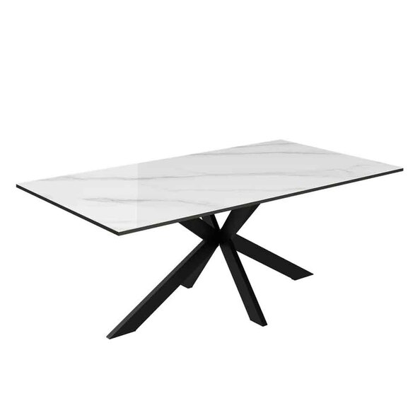 Armada Rectangular Ceramic Coffee Table In White Marble Effect
